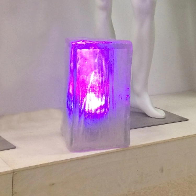 artesanato de resina de cubo de gelo de cristal falso para vitrine de loja de varejo visual