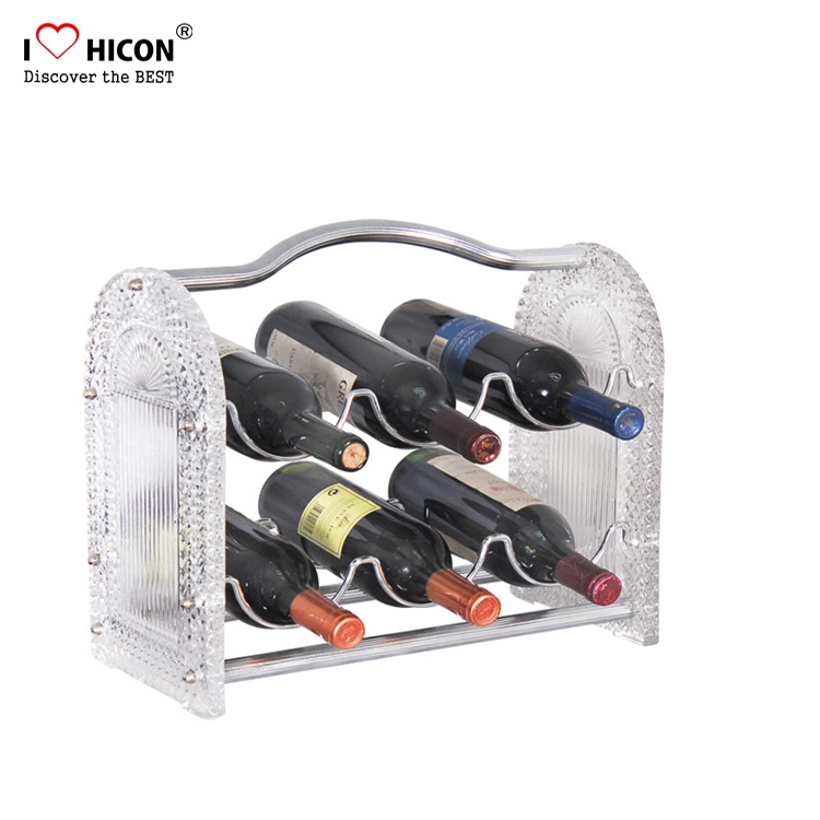 Rack de exibição de vinho de balcão personalizado delicado na loja de bebidas