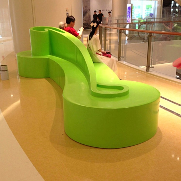Banco de notas de fibra de vidro shopping grande decoração de cadeira