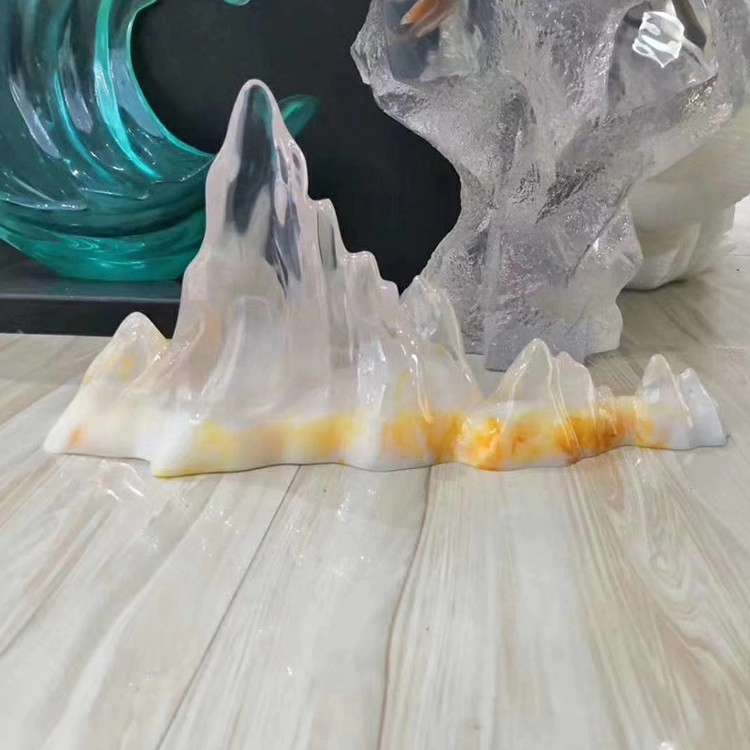 Adereços de exibição de iceberg transparentes de resina com luz