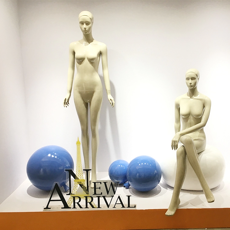 Balões azuis de fibra de vidro de venda imperdível para vitrine feminina de loja de varejo