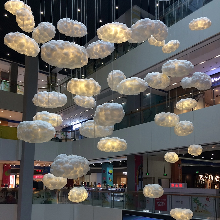 Pendurado decoração de nuvem macia para shopping