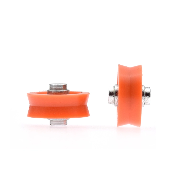 Roda de rolamento de rolo de náilon laranja ranhura em v para móveis 6*21*8mm