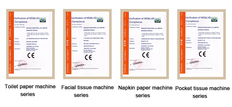 Certificações CE de máquina de embalagem de tecido facial