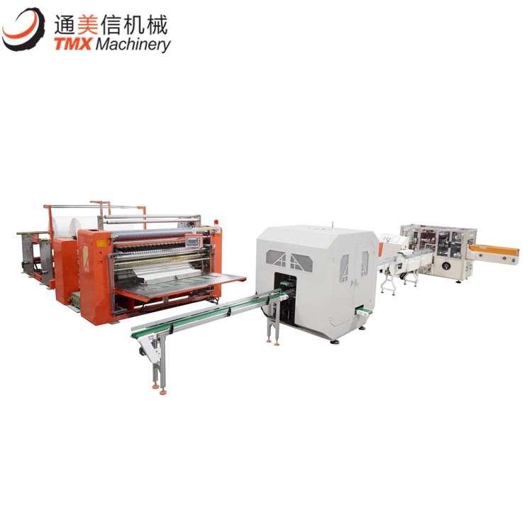 Linha de produção automática de máquina de papel para fabricação de lenços faciais com dobra em v