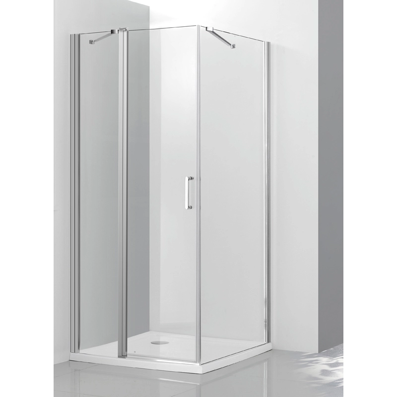 Compartimentos de chuveiro de porta pivotante sem moldura quadrada sem moldura