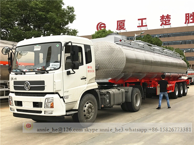 Semi-reboque tanque de combustível de aço inoxidável 3 eixos 45.000 litros
