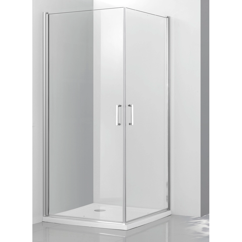 Compartimentos de chuveiro com porta pivotante quadrada sem moldura