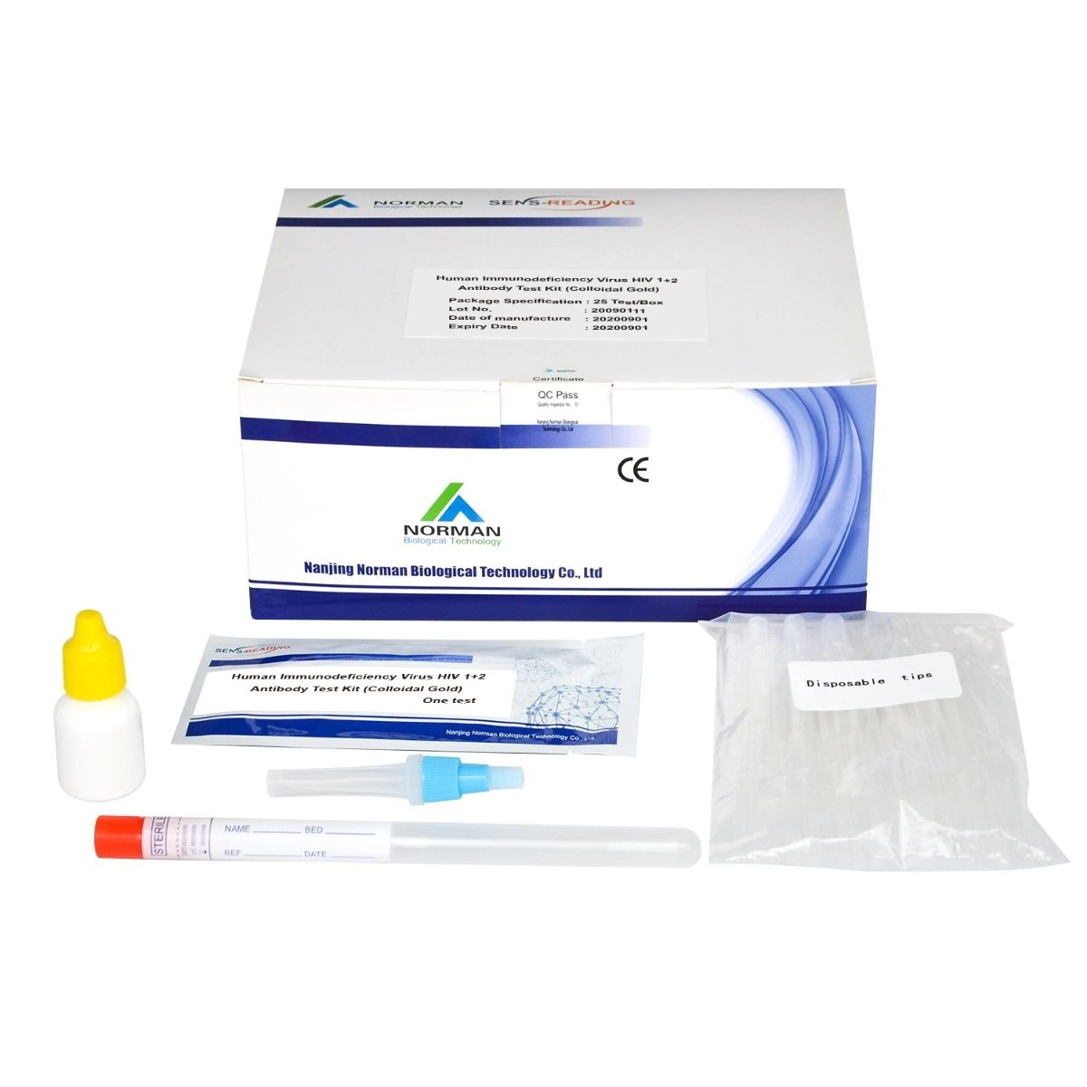 Kit de teste de anticorpos HIV 1/2 do vírus da imunodeficiência humana