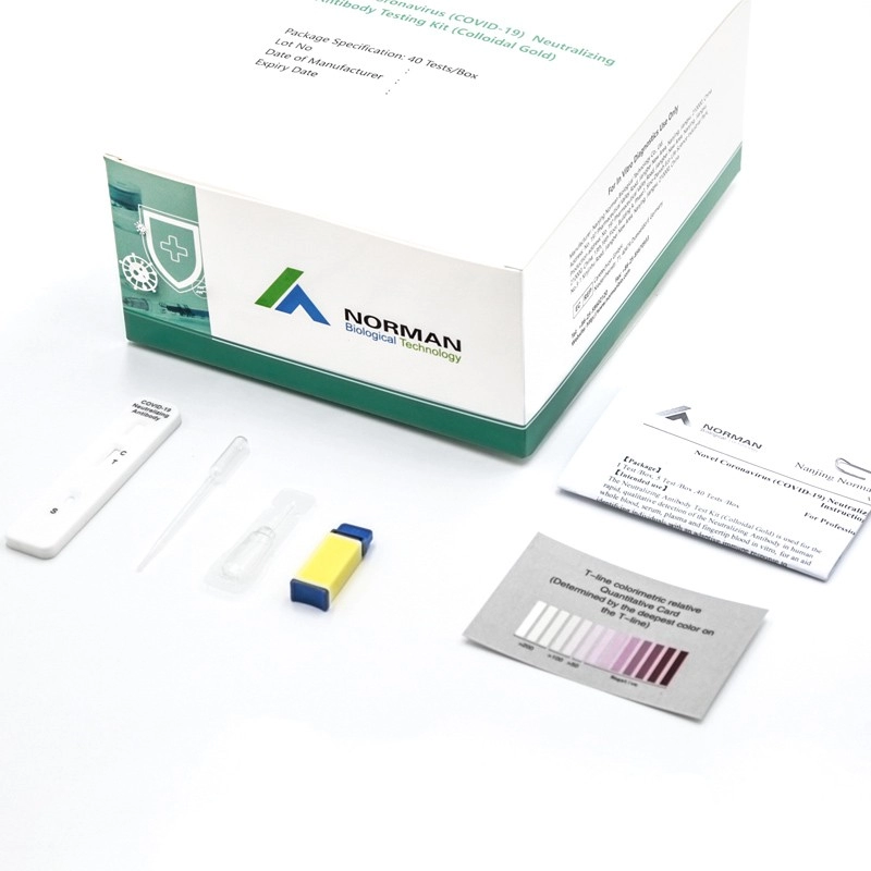 Kit de teste de anticorpos neutralizantes do novo coronavírus (COVID-19) (ouro coloidal)