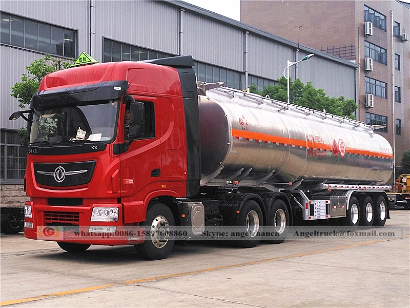 Tanque de combustível de alumínio de 3 eixos semi-reboque caminhão tanque de óleo