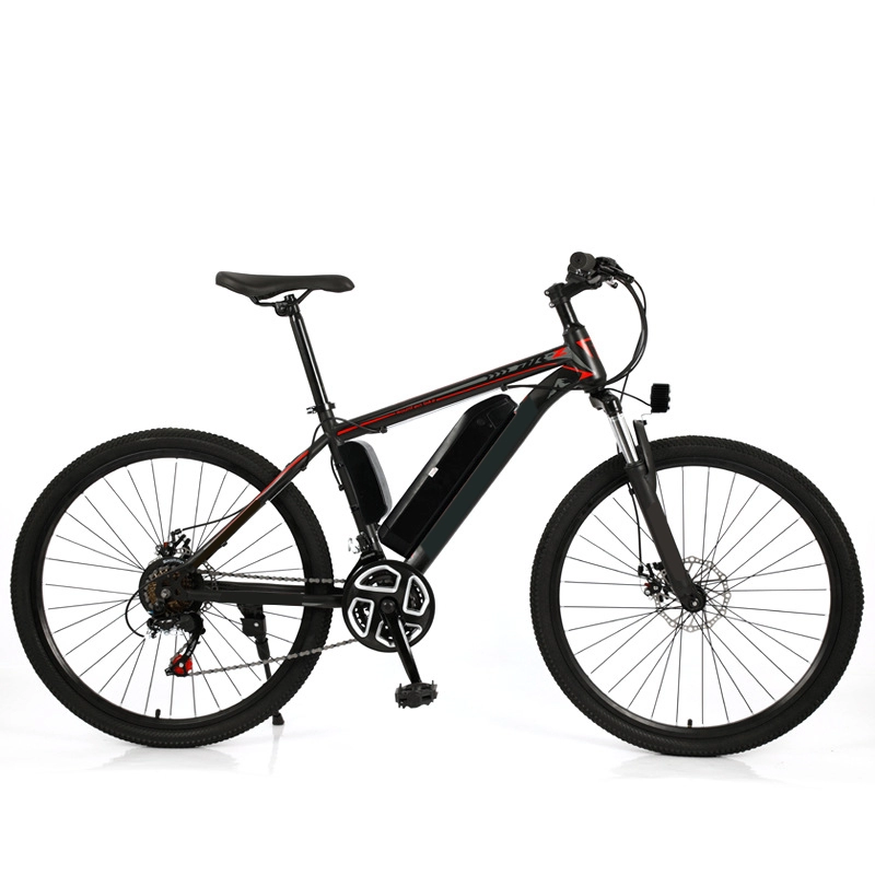 26 polegadas 36v 350w E Bike 10ah Bateria de lítio oculta com estrutura de aço de alto carbono e freio a disco Bicicleta elétrica