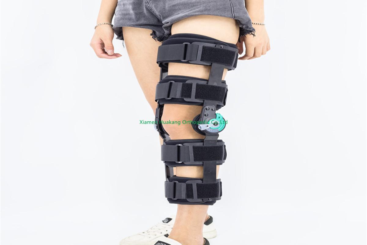 Suspensórios ajustáveis ​​para joelheiras ROM pós-operatórias
