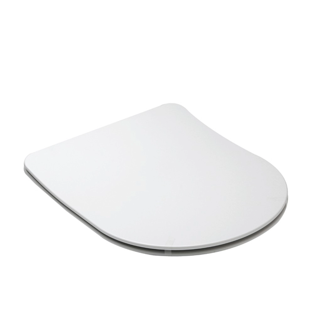Tampa de assento de vaso sanitário branco em forma de D universal padrão europeu de design fino
