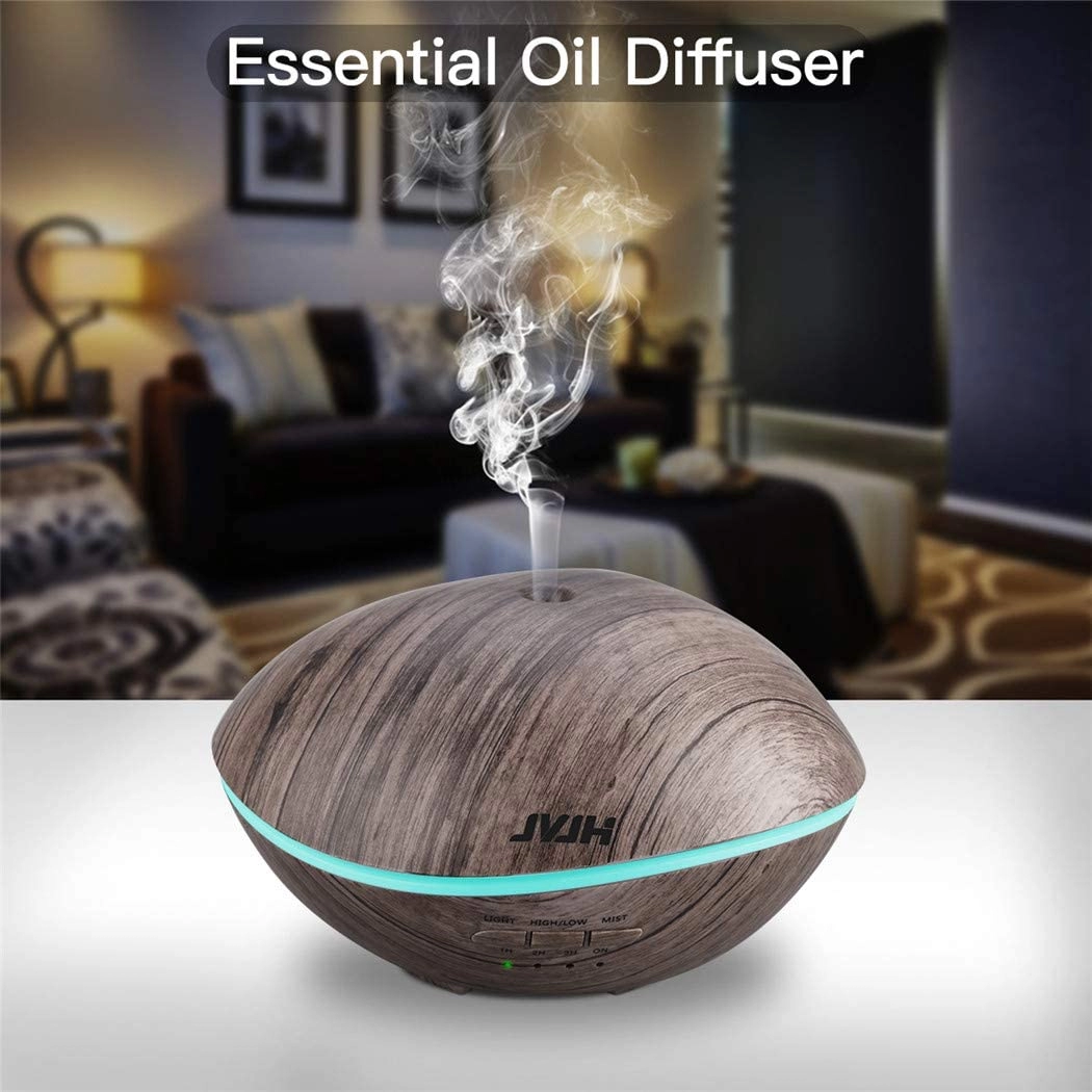 500 ml de grão de madeira ultrassônico aroma ar água vaporizador difusores elétricos