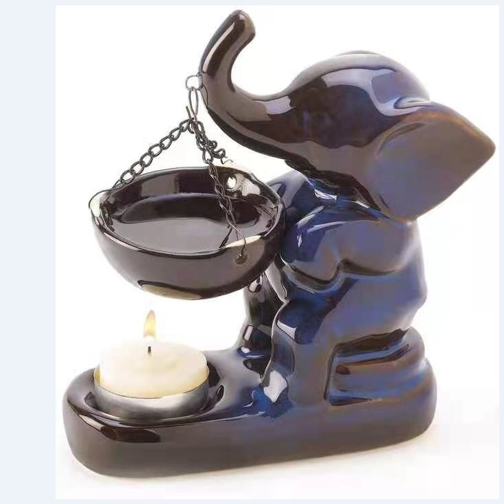 Aquecedor de óleo de cerâmica figura elefante decoração castiçal