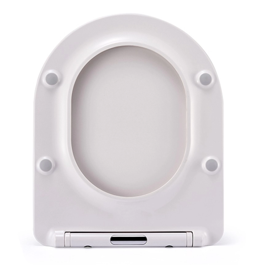 Tampa de assento de vaso sanitário branco em forma de D universal padrão europeu de design fino