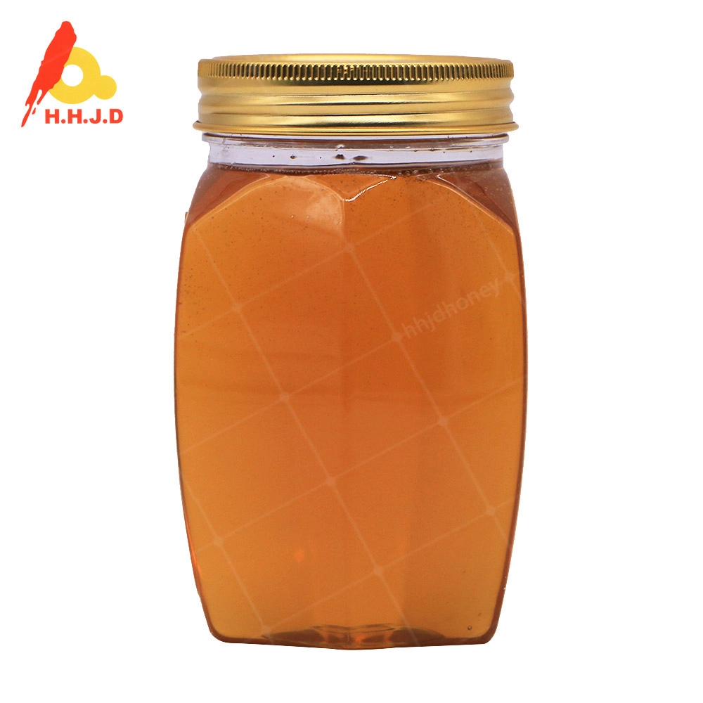 Garrafa de plástico hexagonal 500g mel puro natural multiflor