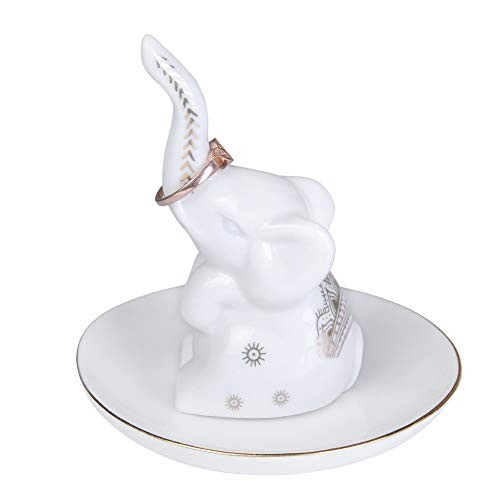 Anel de jóias de elefante de cerâmica artesanal porta-prato para bandejas de enfeites de noivado