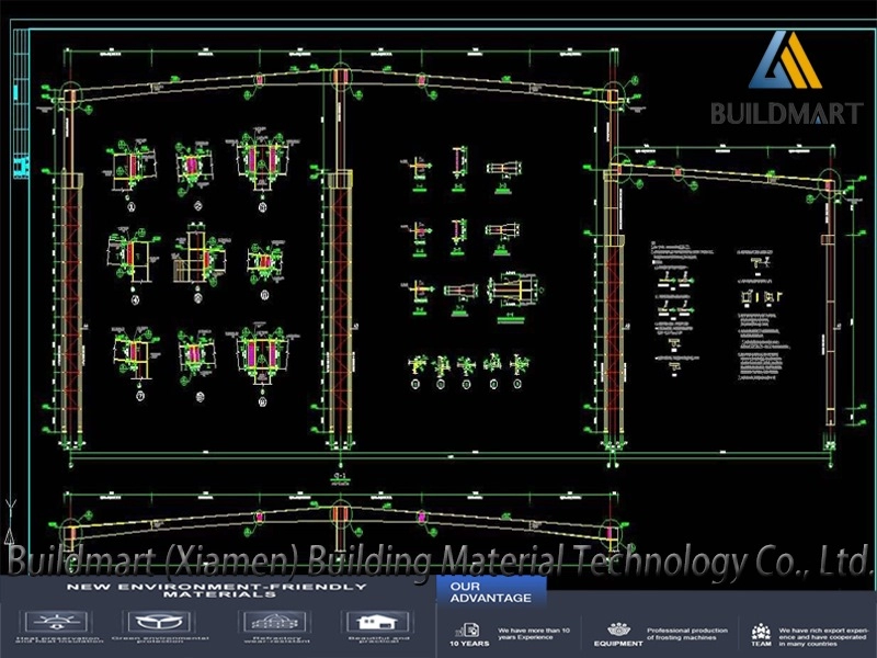 Construção de Aço Estrutural de Baixo Custo Pré-fabricado Pré-fabricado Armazém Estrutura de Aço