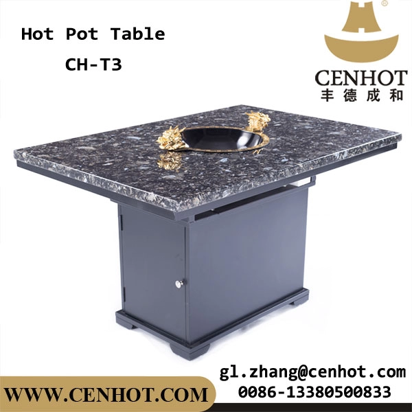 Cenhot mesa de mármore de alta qualidade para restaurante mesa de panela quente