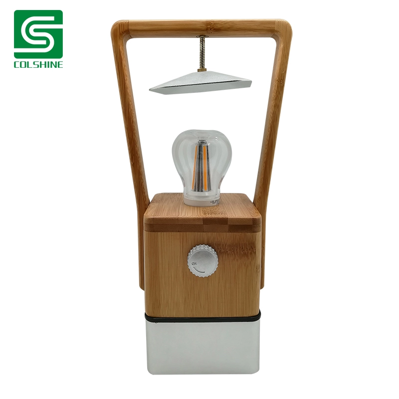 Lâmpada de mesa LED de bambu recarregável luz de cabeceira lâmpada decorativa para casa