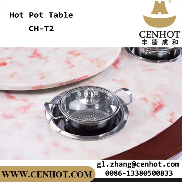 Mesa de jantar de restaurante de panela quente de mármore CENHOT com fogão de indução
