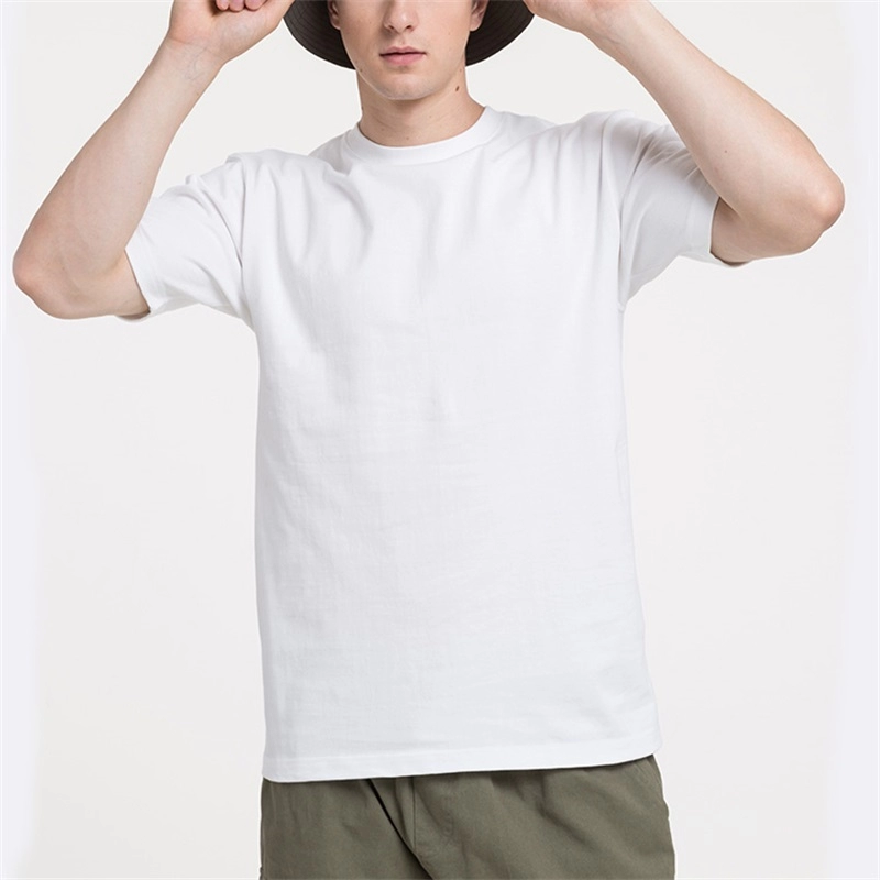 Camiseta masculina casual de algodão clássica de cor sólida