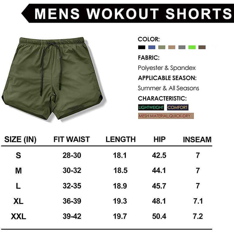 Shorts de treino masculinos fluorescentes
