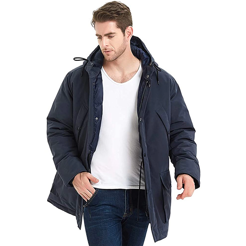 Jaqueta grossa de inverno para homem ao ar livre com capuz Relaxed Fit Coat