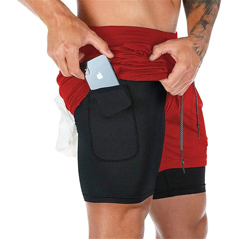 Shorts masculinos 2 em 1 Stealth Shorts de ginástica 7 polegadas para ginástica ao ar livre e esportes ao ar livre