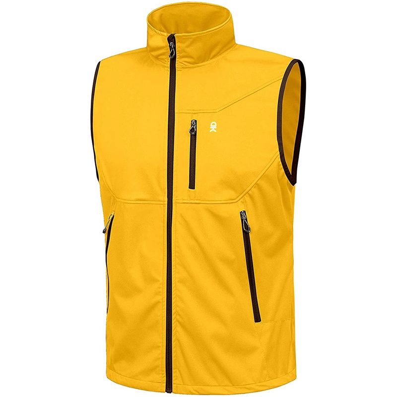 Colete masculino leve softshell, jaqueta sem mangas à prova de vento para viagem, caminhada, corrida, golfe
