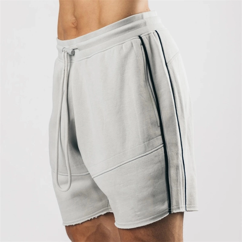 Shorts esportivos masculinos de algodão solto Color Block