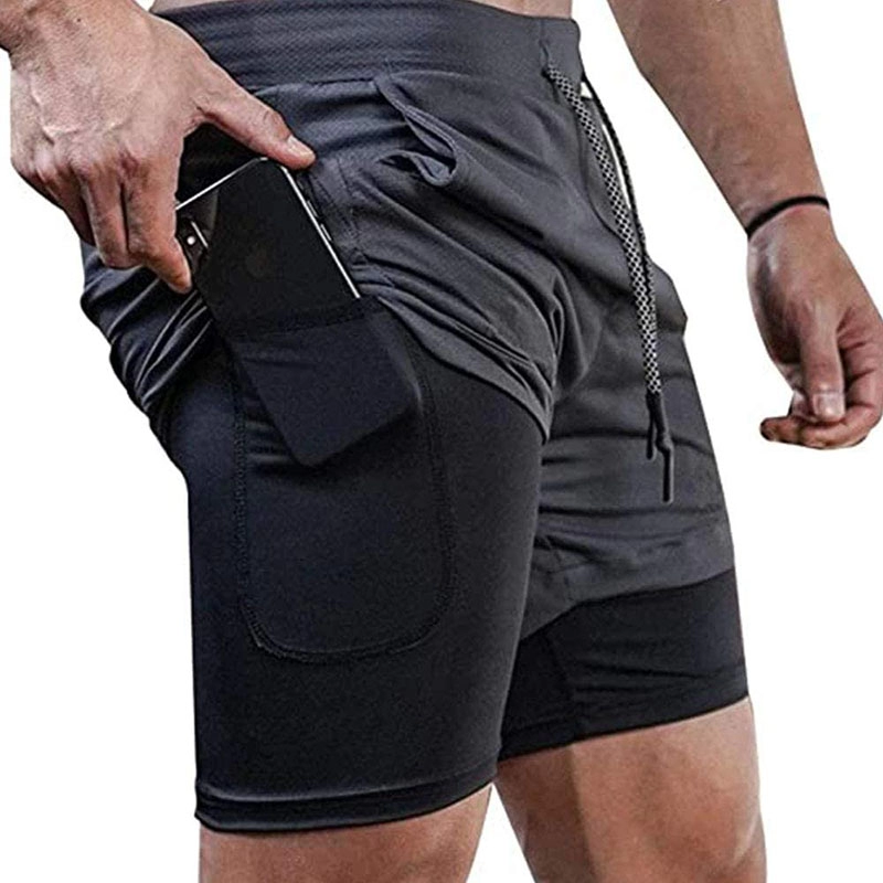 Shorts masculinos 2 em 1 Stealth Shorts de ginástica 7 polegadas para ginástica ao ar livre e esportes ao ar livre