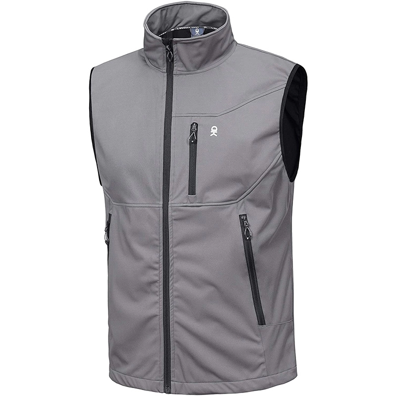 Colete masculino leve softshell, jaqueta sem mangas à prova de vento para viagem, caminhada, corrida, golfe