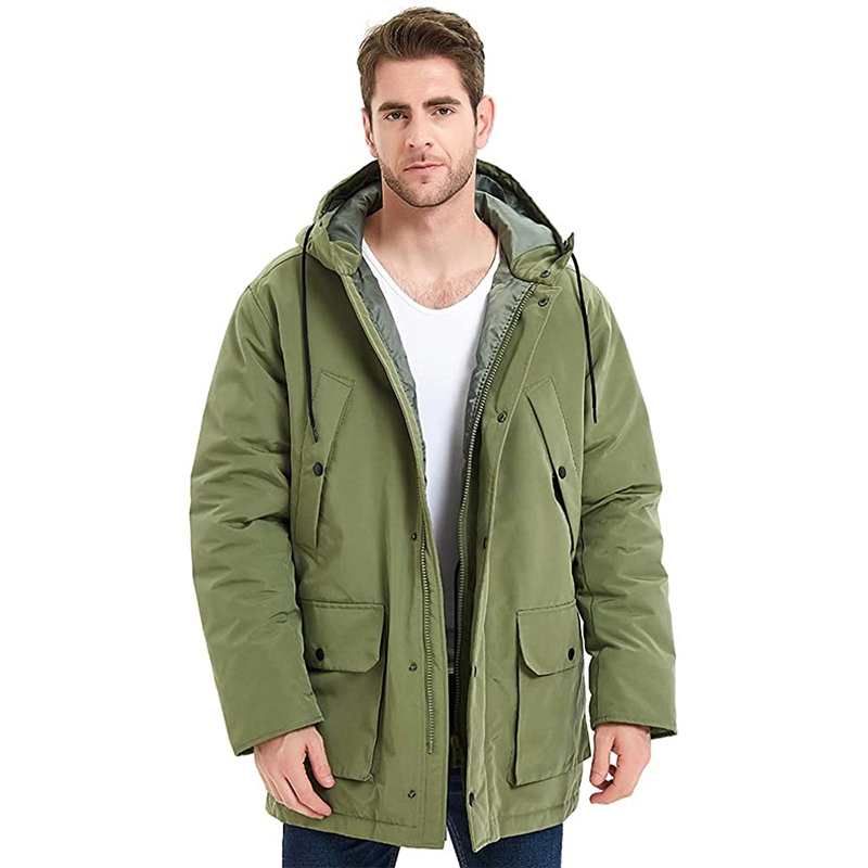 Jaqueta grossa de inverno para homem ao ar livre com capuz Relaxed Fit Coat