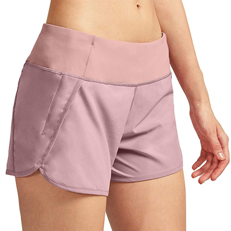 shorts de treino rosa de camada dupla