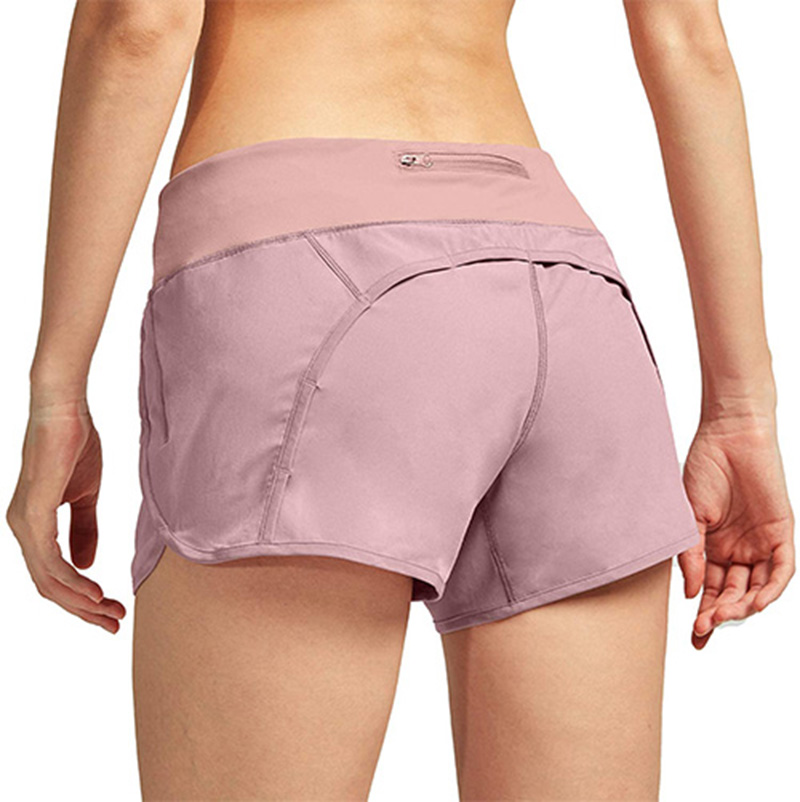shorts de corrida rosa com bolso