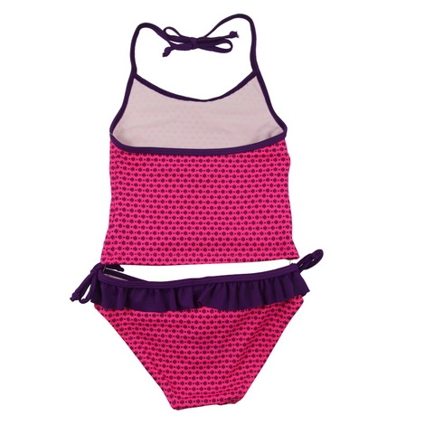 Conjunto de maiô Tankini de flores pequenas roxas