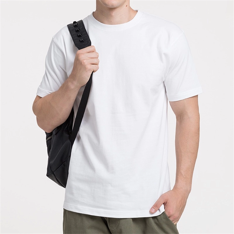 Camiseta masculina casual de algodão clássica de cor sólida