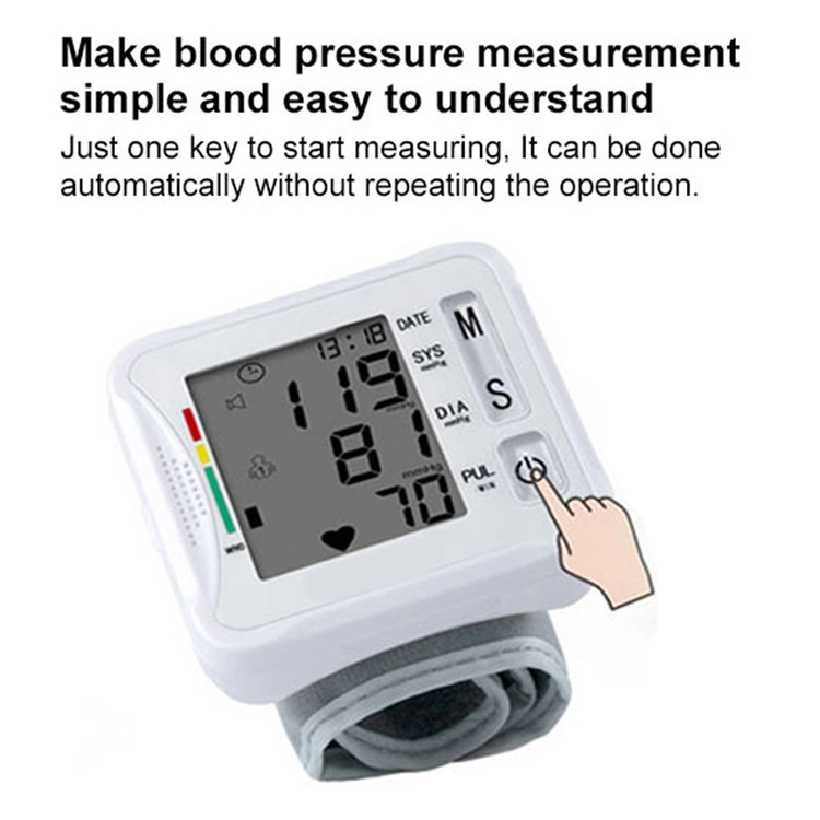 Esfigmomanômetro digital de pulso para monitor de pressão arterial