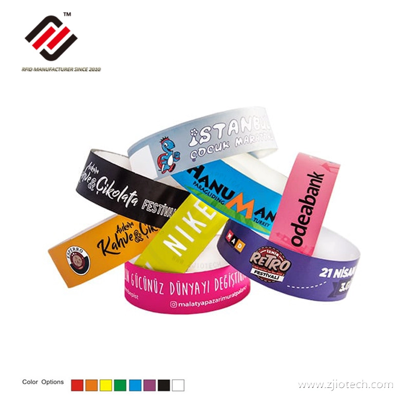 Pulseira Tyvek RFID 1K colorida MIFARE 13,56 MHz