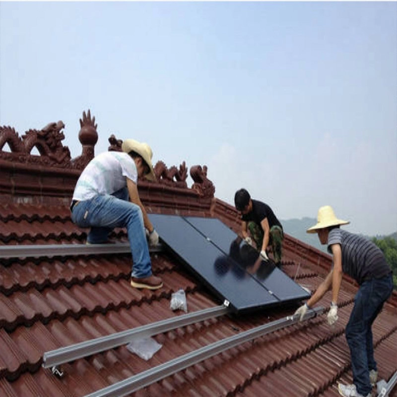 rack de montagem no telhado de telha solar fotovoltaica residencial