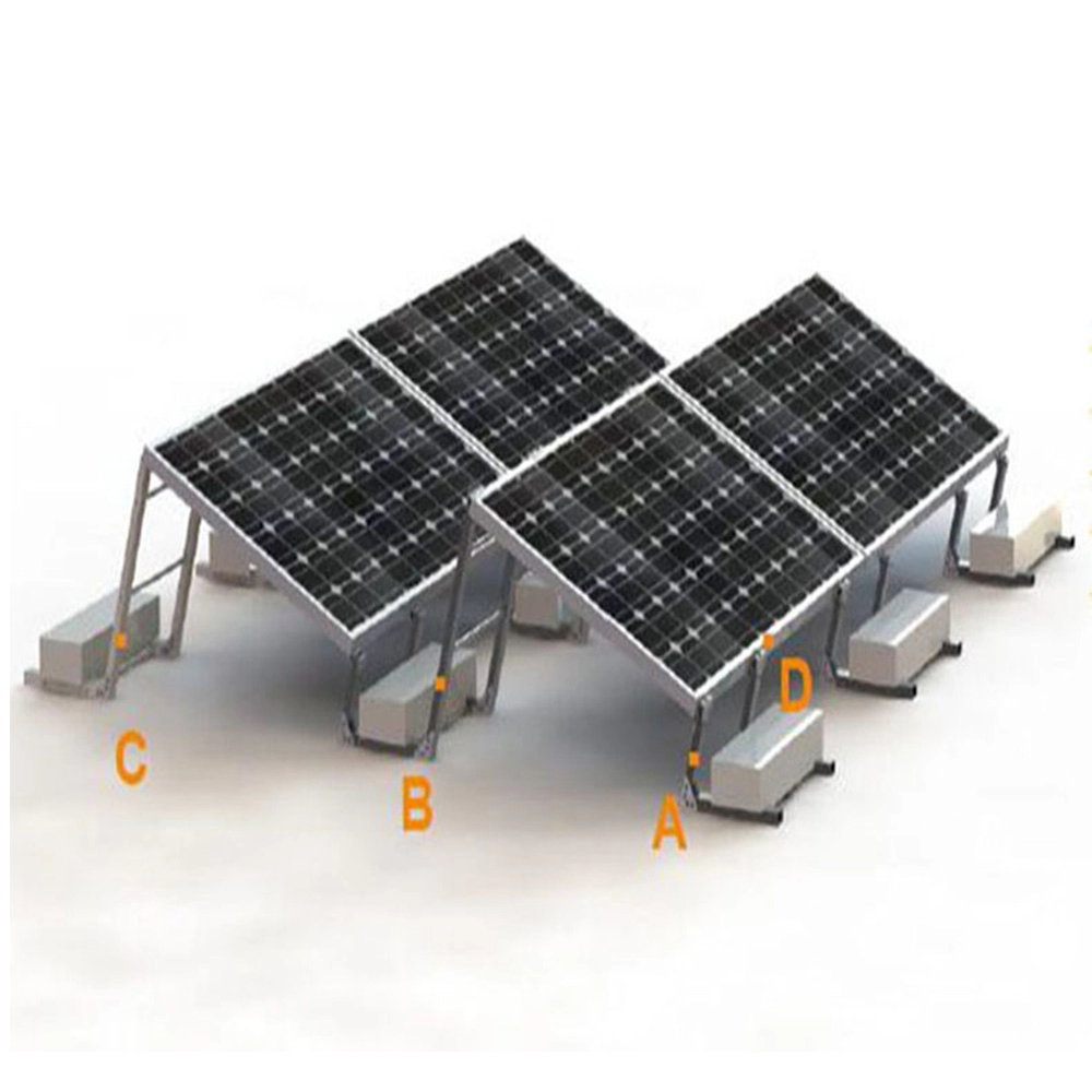 Sistema de montagem de painel solar de telhado com lastro