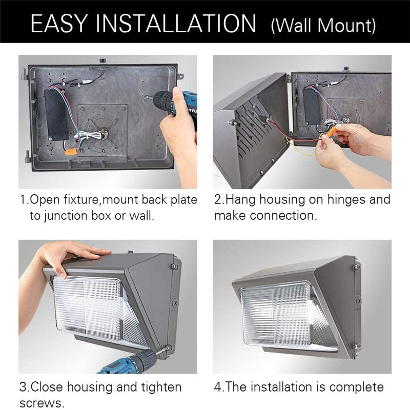 Diagrama de instalação do suporte wallpack