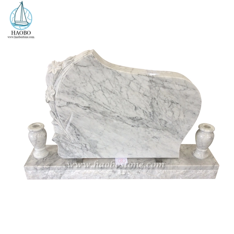 Pedra Haobo Mármore Carrara Lírio Branco Lápide Esculpida