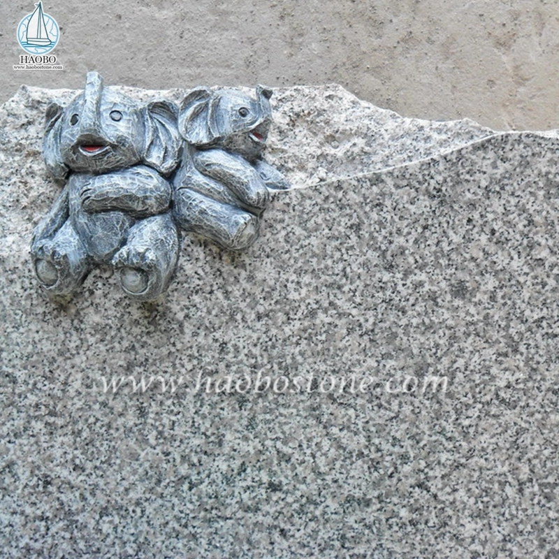 Lápide fúnebre de granito cinza China G623 estilo França