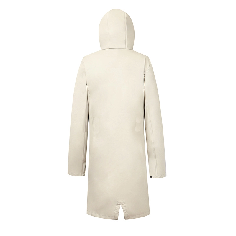 Jaqueta de chuva de PU repelente de água moda feminina estilo longo