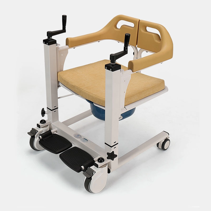 Cadeira elevatória de transferência de paciente multifuncional com cadeira de rodas cômoda para chuveiro
