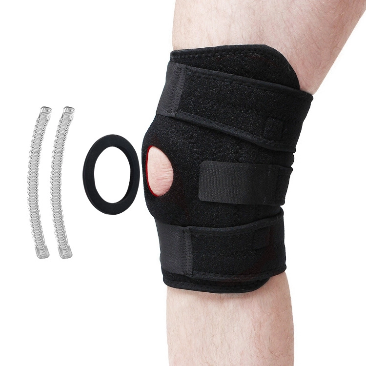 Joelheira ajustável com absorção de choque de mola para dor no joelho